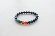 Load image into Gallery viewer, 7 Shakra Bracelet Very Long Product Title For Testing Purpose 7 chakra bracelet, in blue or black.